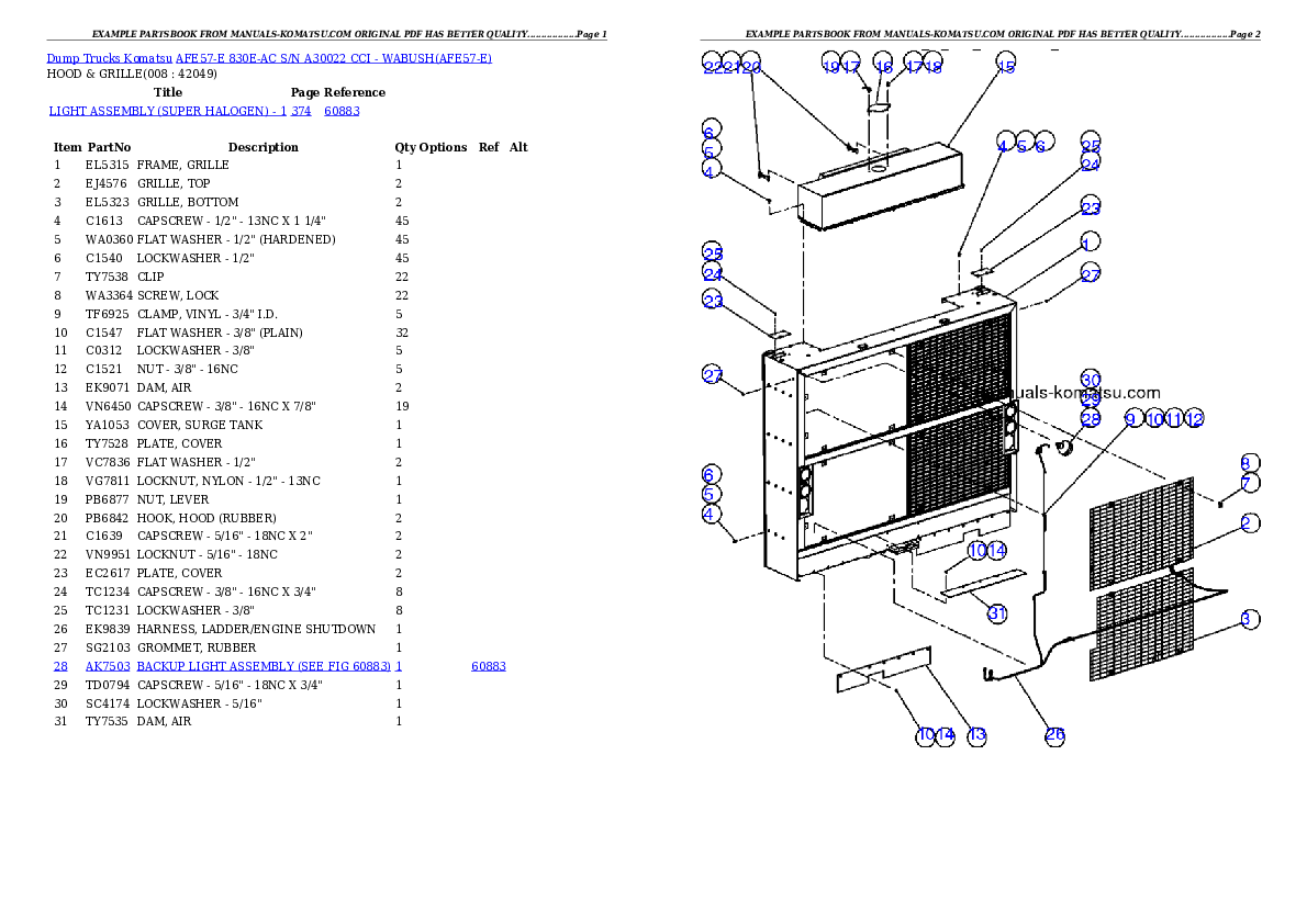 Protected: AFE57-E 830E-AC S/N A30022              CCI – WABUSH Partsbook