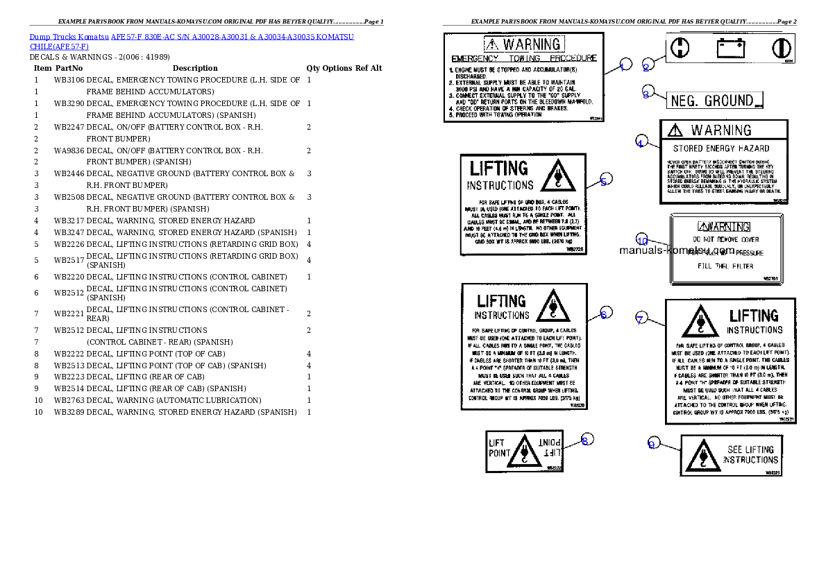 Protected: AFE57-F 830E-AC S/N A30028-A30031 & A30034-A30035                KOMATSU CHILE Partsbook