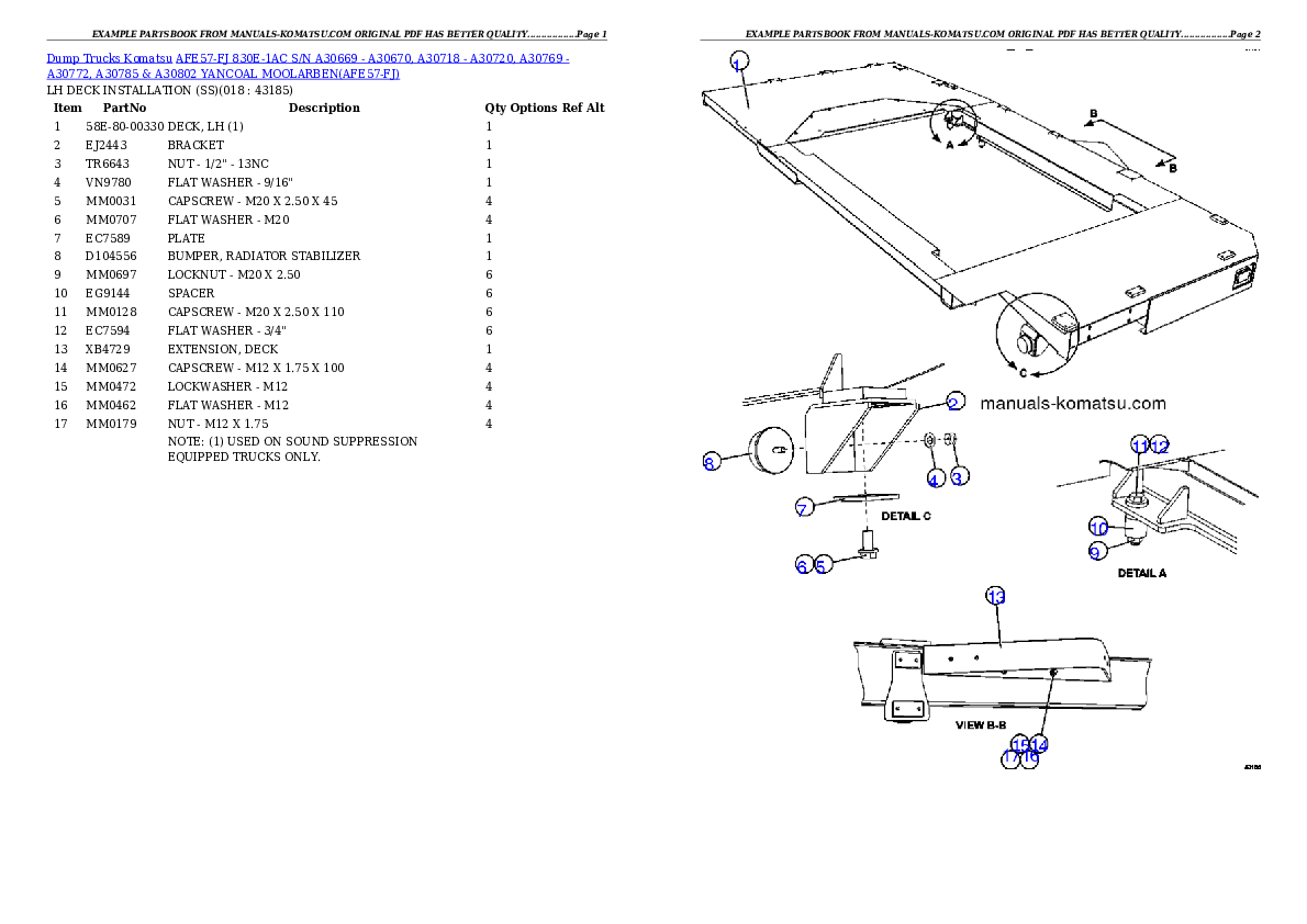 Protected: AFE57-FJ 830E-1AC S/N A30669 – A30670, A30718 – A30720, A30769 – A30772, A30785 & A30802  YANCOAL MOOLARBEN Partsbook