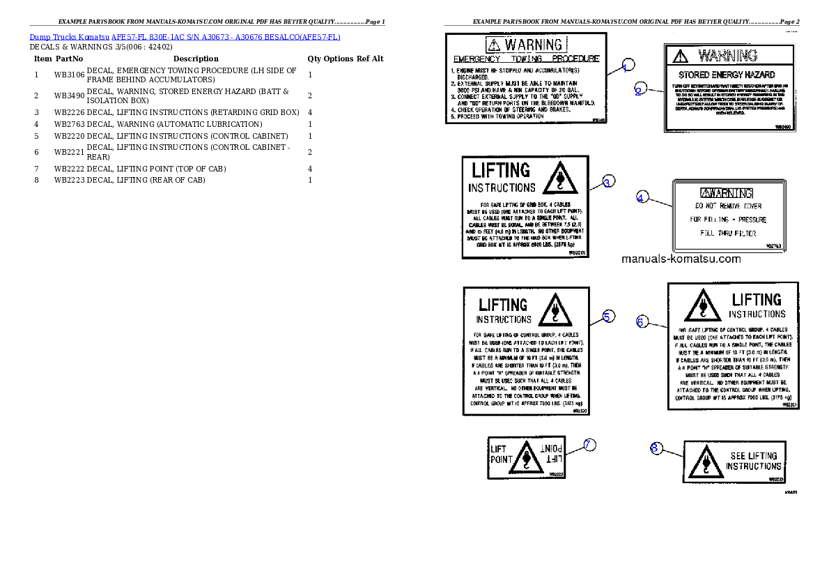 Protected: AFE57-FL 830E-1AC S/N A30673 – A30676    BESALCO Partsbook