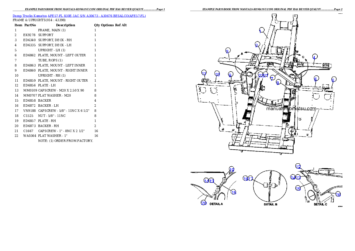 Protected: AFE57-FL 830E-1AC S/N A30673 – A30676    BESALCO Partsbook