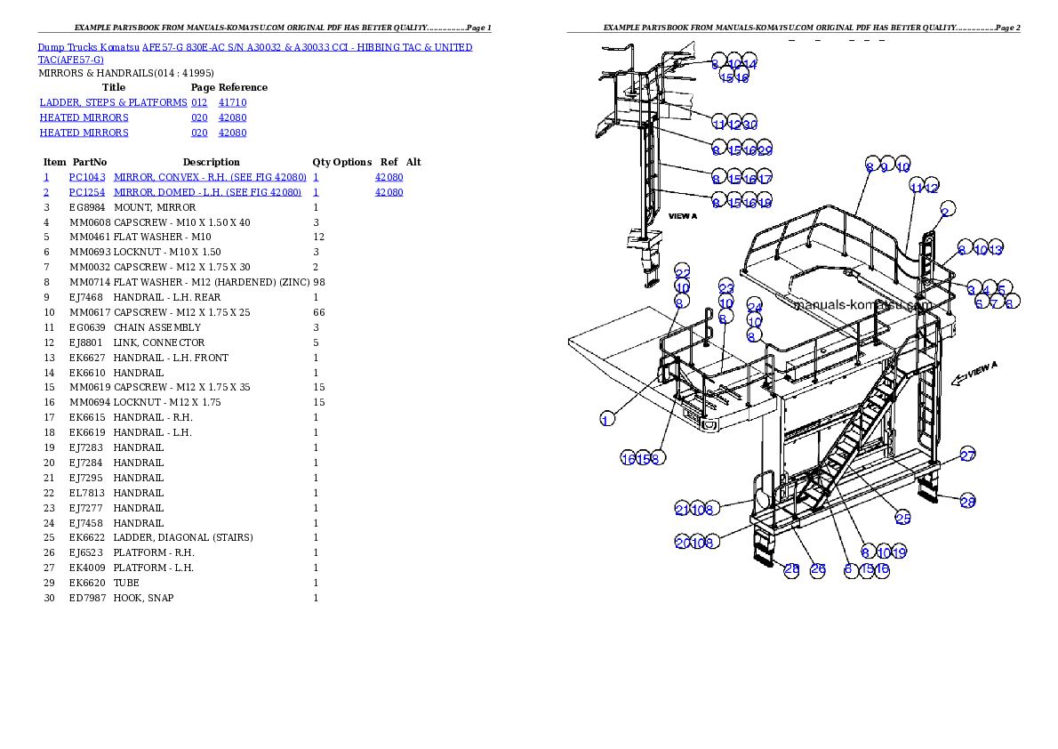 Protected: AFE57-G 830E-AC S/N A30032 & A30033     CCI – HIBBING TAC & UNITED TAC Partsbook