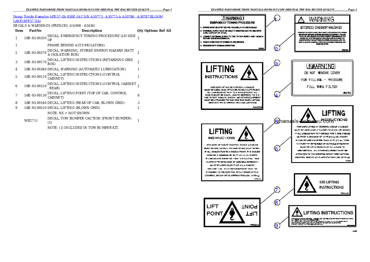 Protected: AFE57-GA 830E-1AC S/N A30773 – A30775 & A30786 – A30787  BLOOM LAKE Partsbook