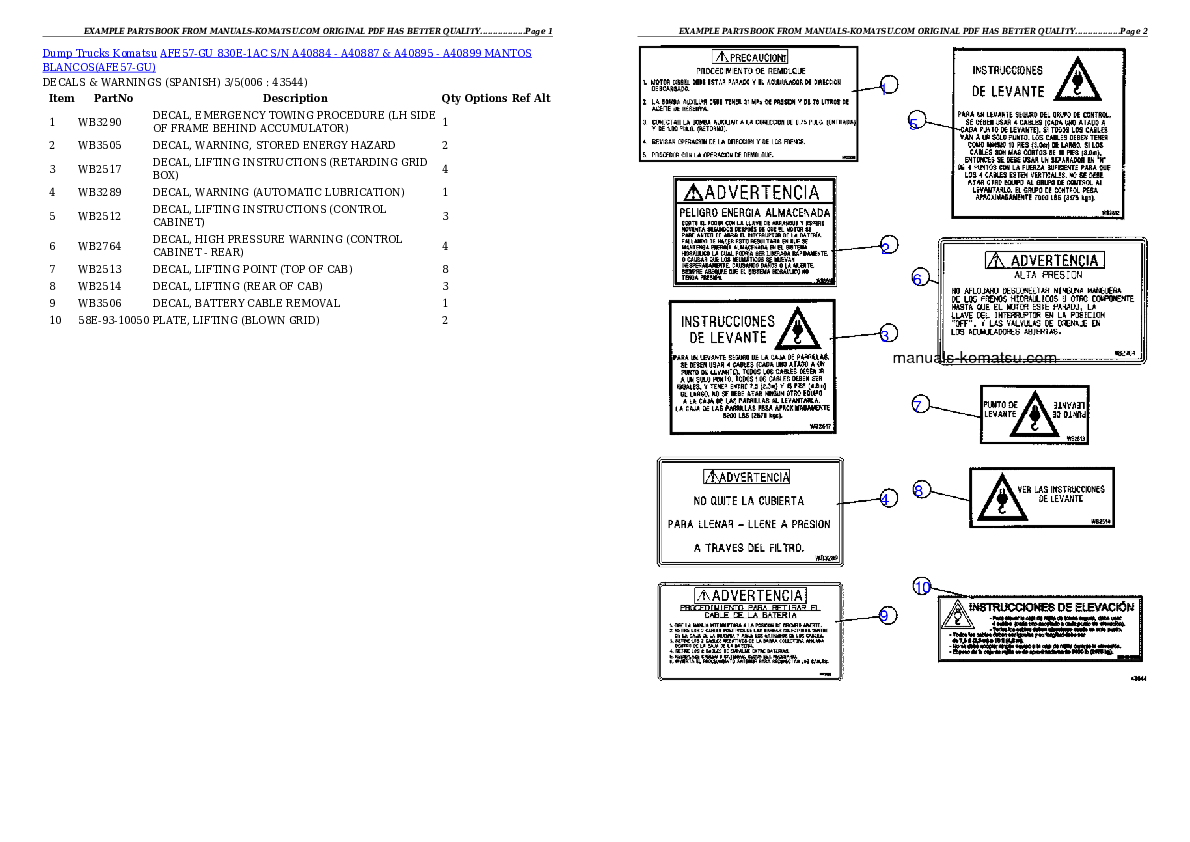 Protected: AFE57-GU 830E-1AC S/N A40884 – A40887 & A40895 – A40899  MANTOS BLANCOS Partsbook
