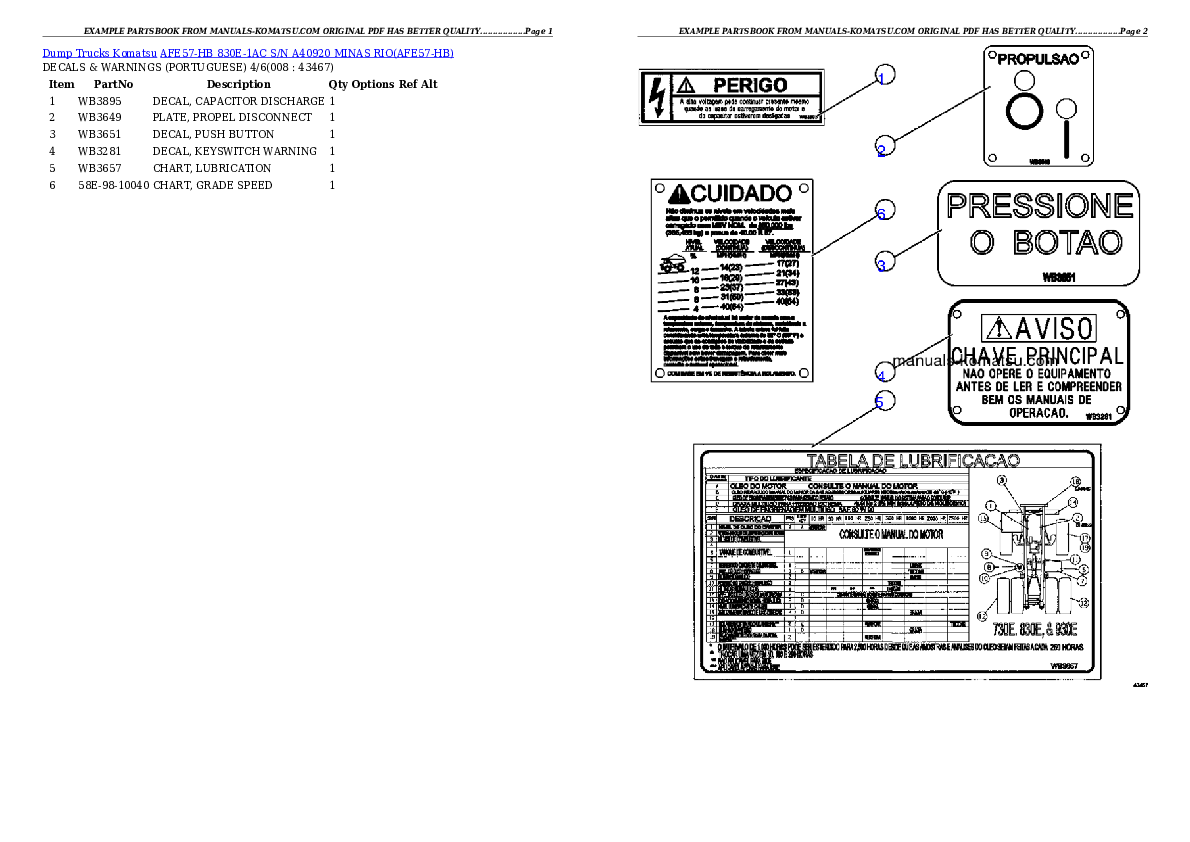 Protected: AFE57-HB 830E-1AC S/N A40920  MINAS RIO Partsbook