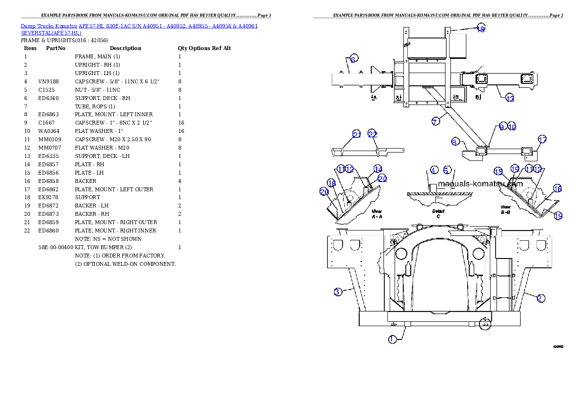 Protected: AFE57-HL 830E-1AC S/N A40951 – A40952, A40955 – A40956 & A40961  SEVERSTAL Partsbook