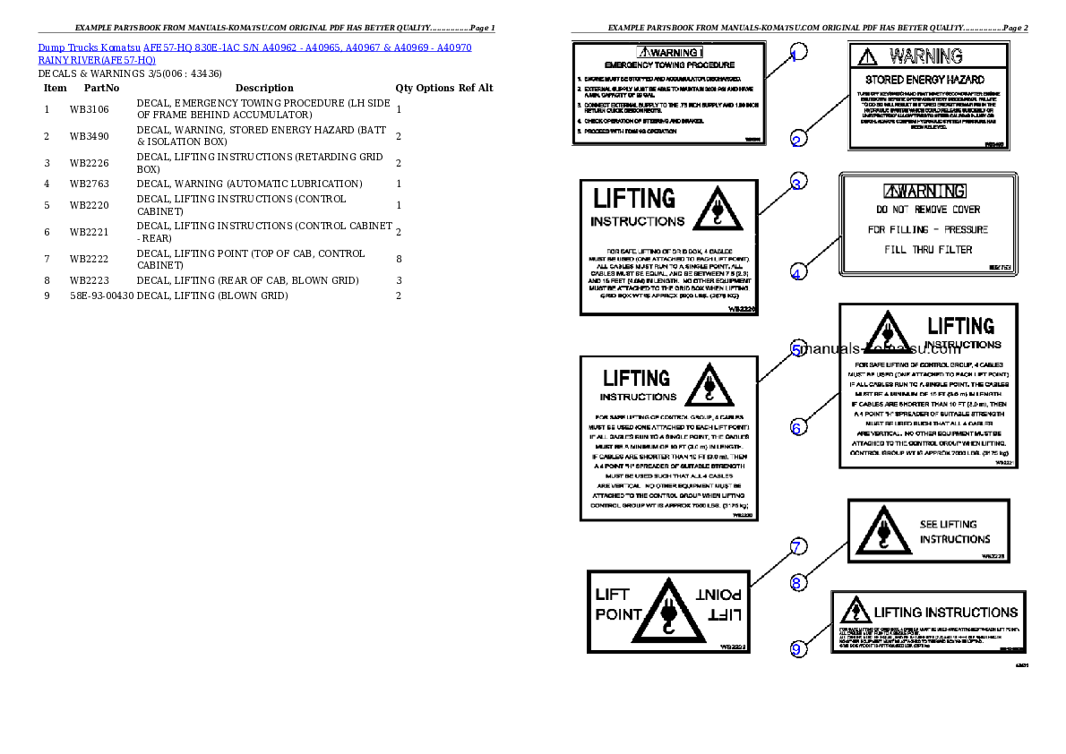 Protected: AFE57-HQ 830E-1AC S/N A40962 – A40965, A40967 & A40969 – A40970  RAINY RIVER Partsbook