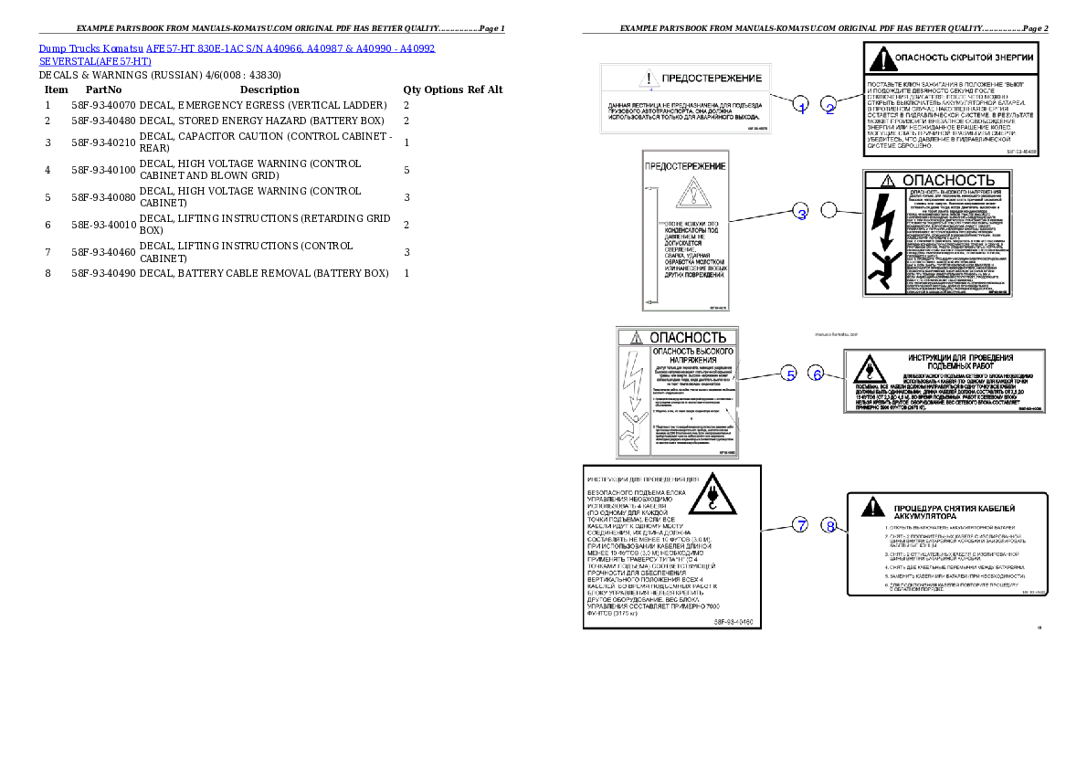 Protected: AFE57-HT 830E-1AC S/N A40966, A40987 & A40990 – A40992  SEVERSTAL Partsbook
