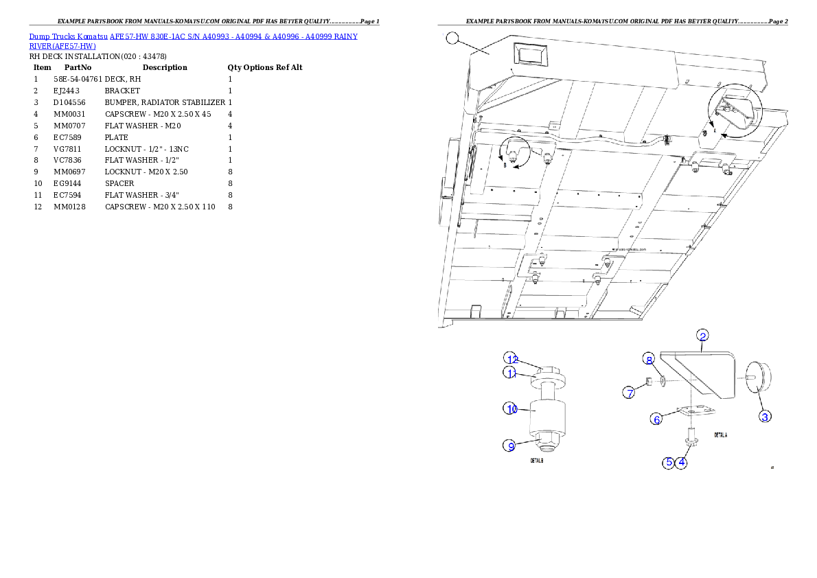 Protected: AFE57-HW 830E-1AC S/N A40993 – A40994 & A40996 – A40999 RAINY RIVER Partsbook