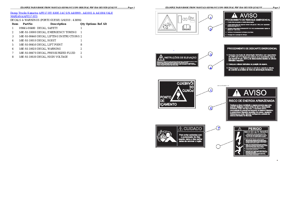 Protected: AFE57-HY 830E-1AC S/N A40999 – A41001 & A41004  VALE MARIANA Partsbook