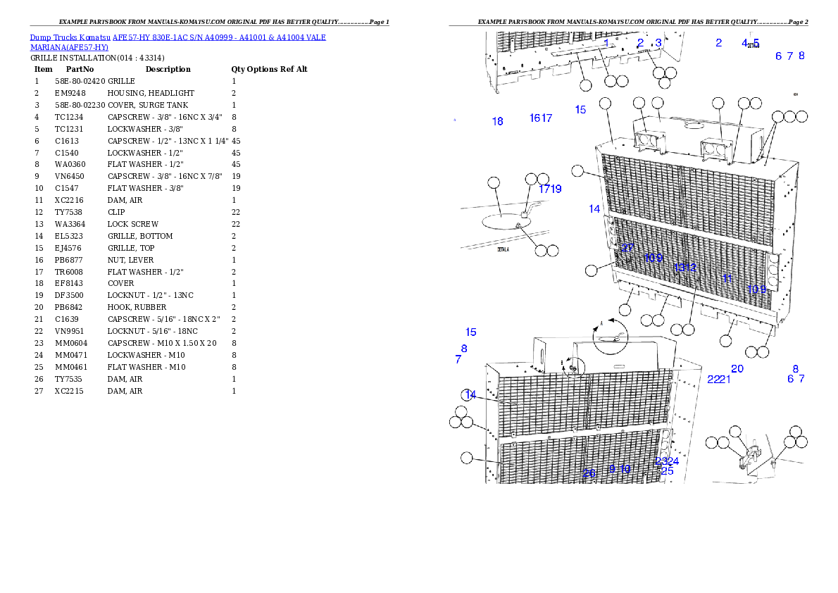 Protected: AFE57-HY 830E-1AC S/N A40999 – A41001 & A41004  VALE MARIANA Partsbook