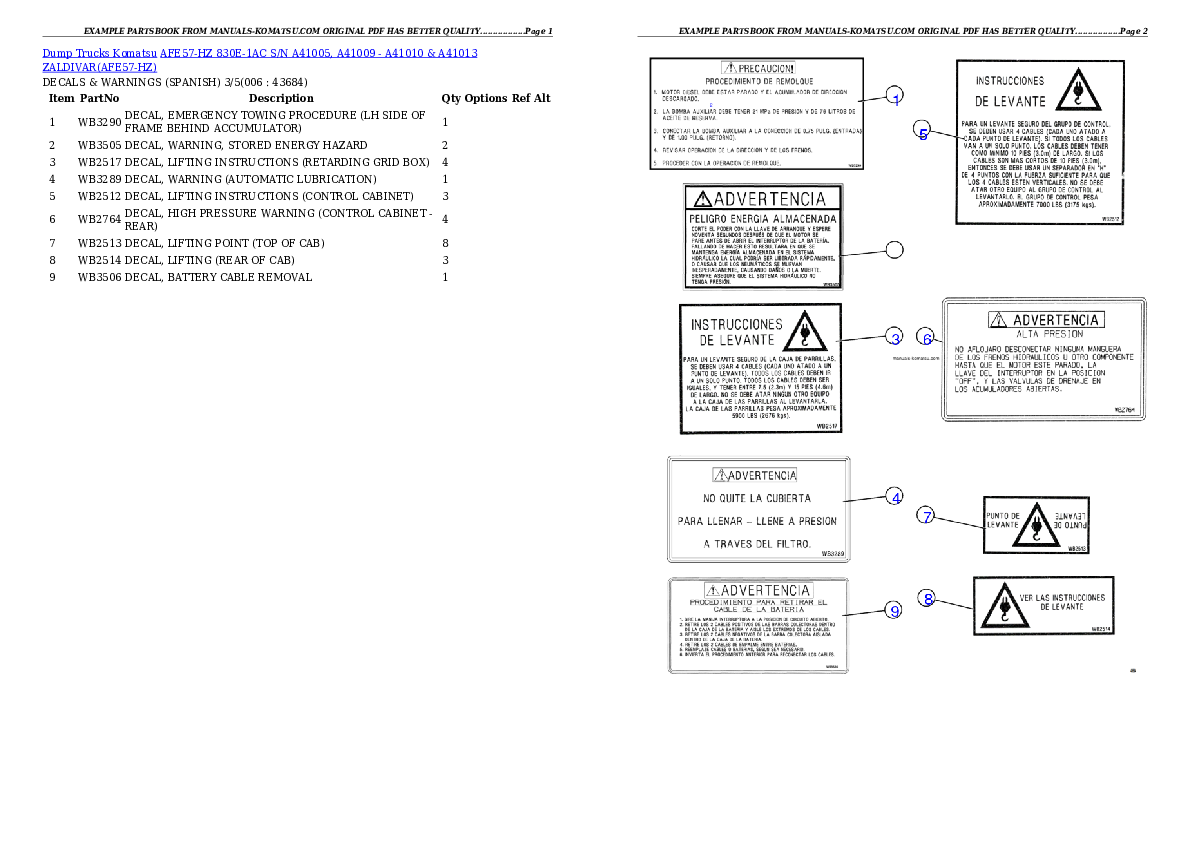 Protected: AFE57-HZ 830E-1AC S/N A41005, A41009 – A41010 & A41013  ZALDIVAR Partsbook