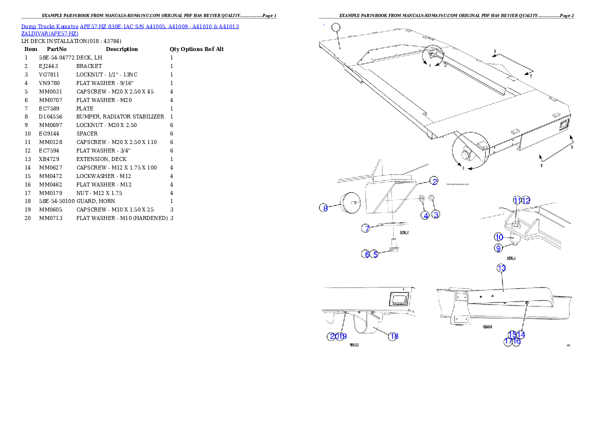 Protected: AFE57-HZ 830E-1AC S/N A41005, A41009 – A41010 & A41013  ZALDIVAR Partsbook