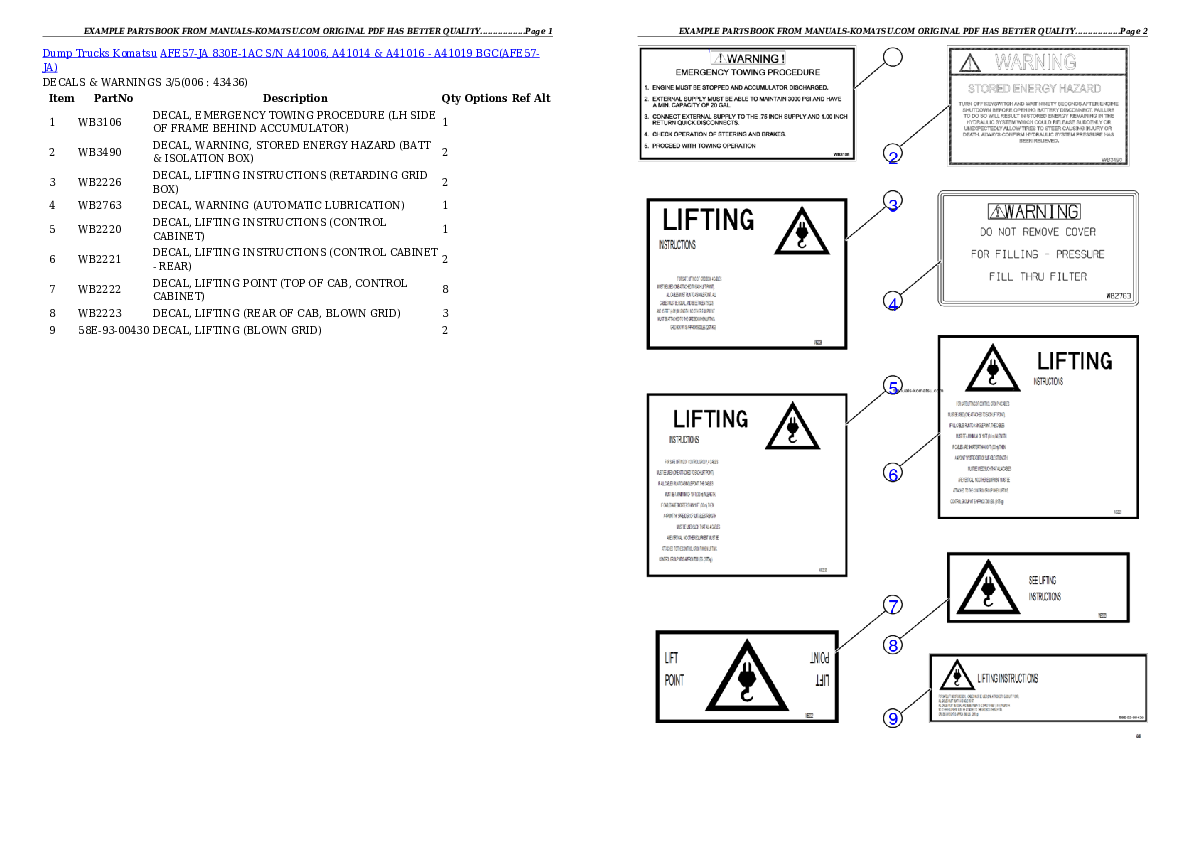 Protected: AFE57-JA 830E-1AC S/N A41006, A41014 & A41016 – A41019  BGC Partsbook