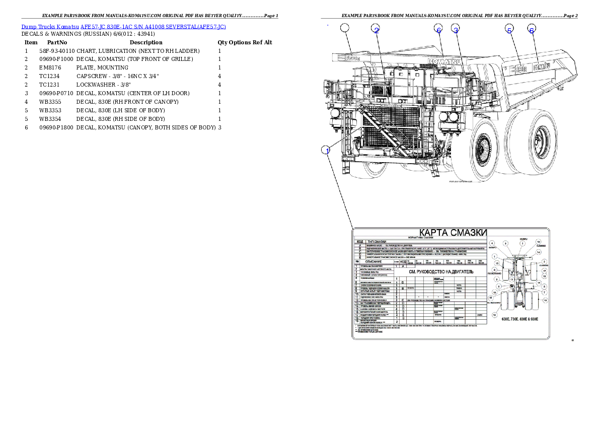 Protected: AFE57-JC 830E-1AC S/N A41008 SEVERSTAL Partsbook