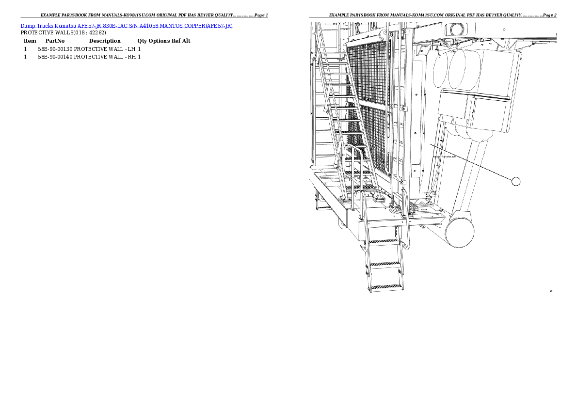 Protected: AFE57-JR 830E-1AC S/N A41058  MANTOS COPPER Partsbook