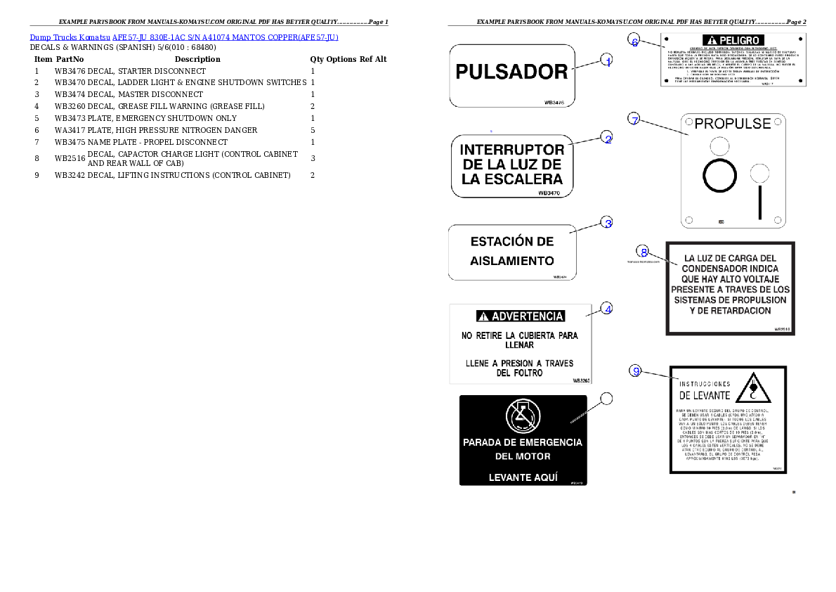 Protected: AFE57-JU 830E-1AC S/N A41074  MANTOS COPPER Partsbook