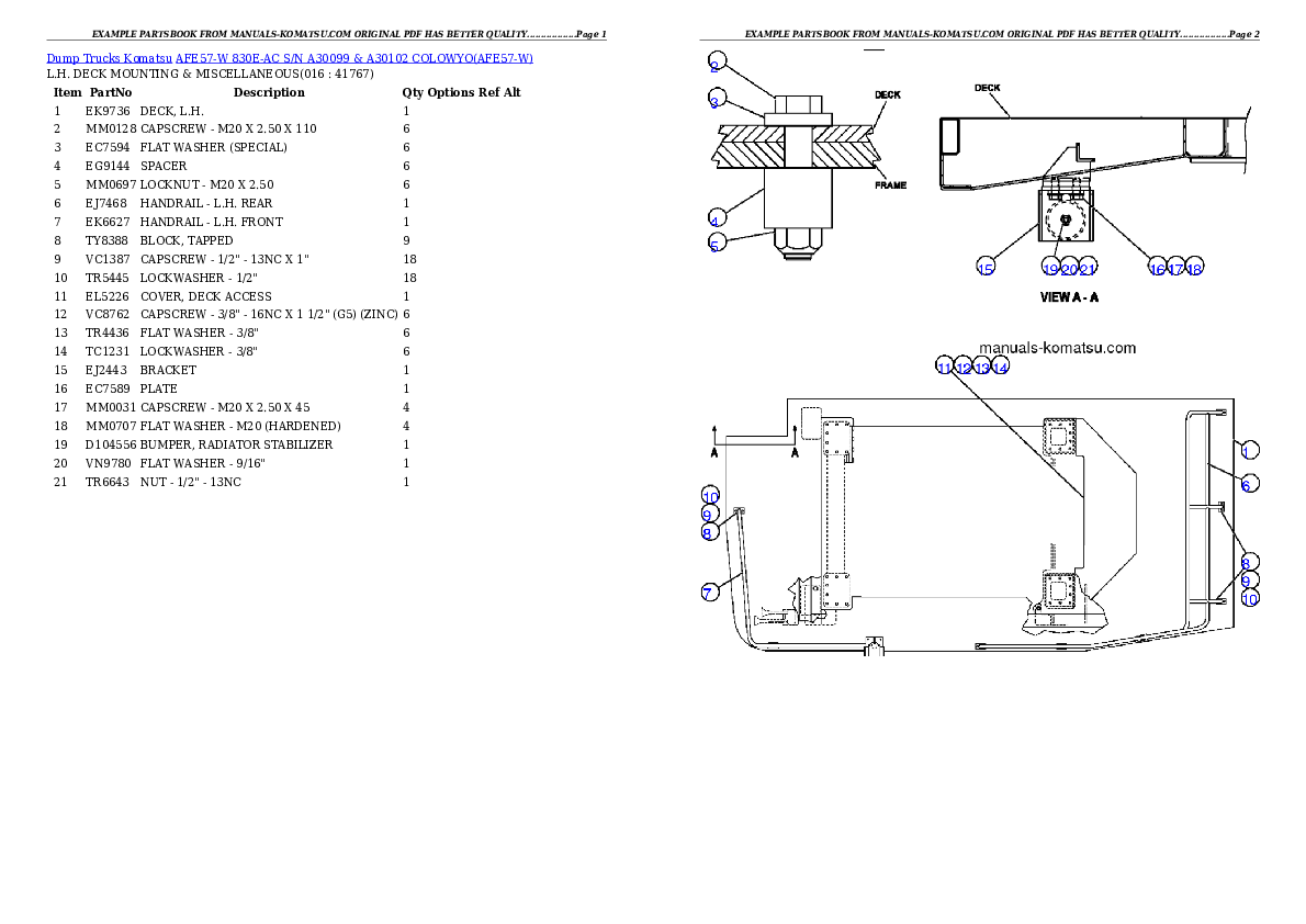 Protected: AFE57-W 830E-AC S/N A30099 & A30102     COLOWYO Partsbook