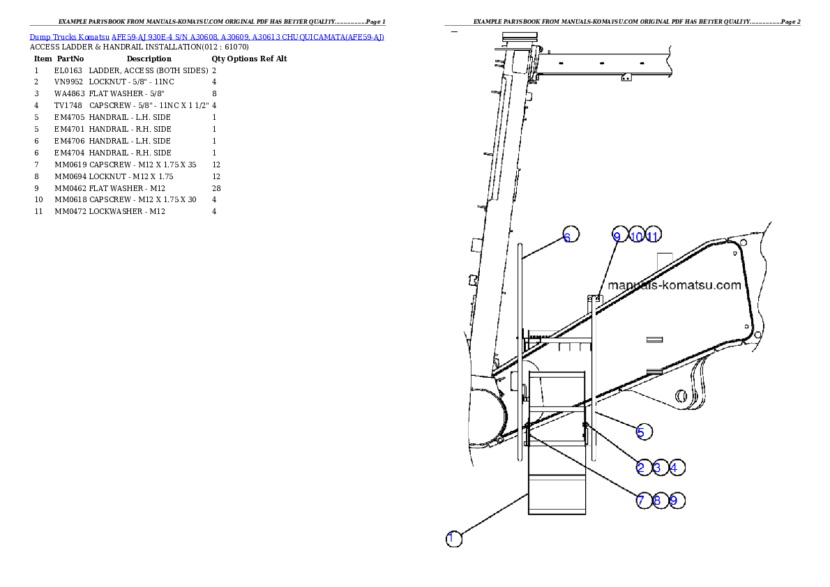 Protected: AFE59-AJ 930E-4 S/N A30608, A30609, A30613    CHUQUICAMATA Partsbook