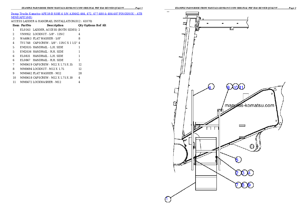 Protected: AFE59-B 930E-4 S/N A30462-464, 472, 477-480 & 484-487    PINGSHOU – ATB MINE Partsbook