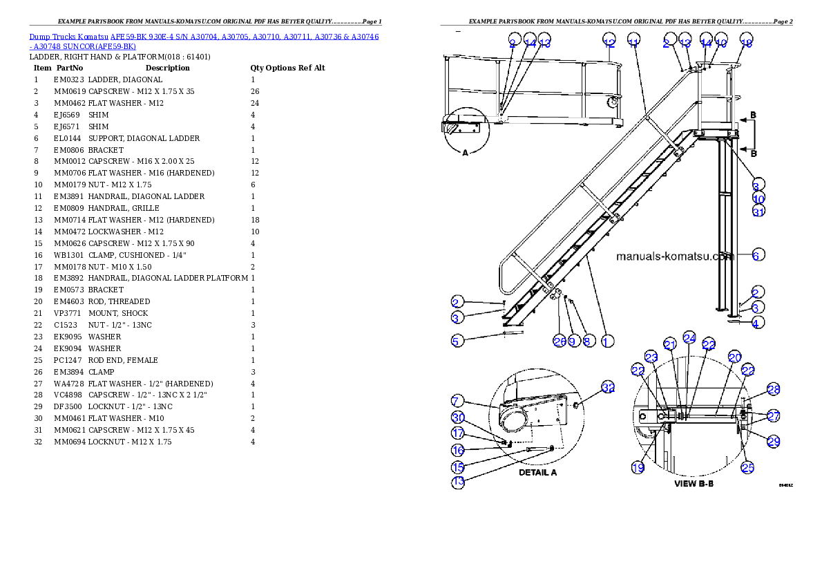 Protected: AFE59-BK 930E-4 S/N A30704, A30705, A30710, A30711, A30736 & A30746 – A30748     SUNCOR Partsbook