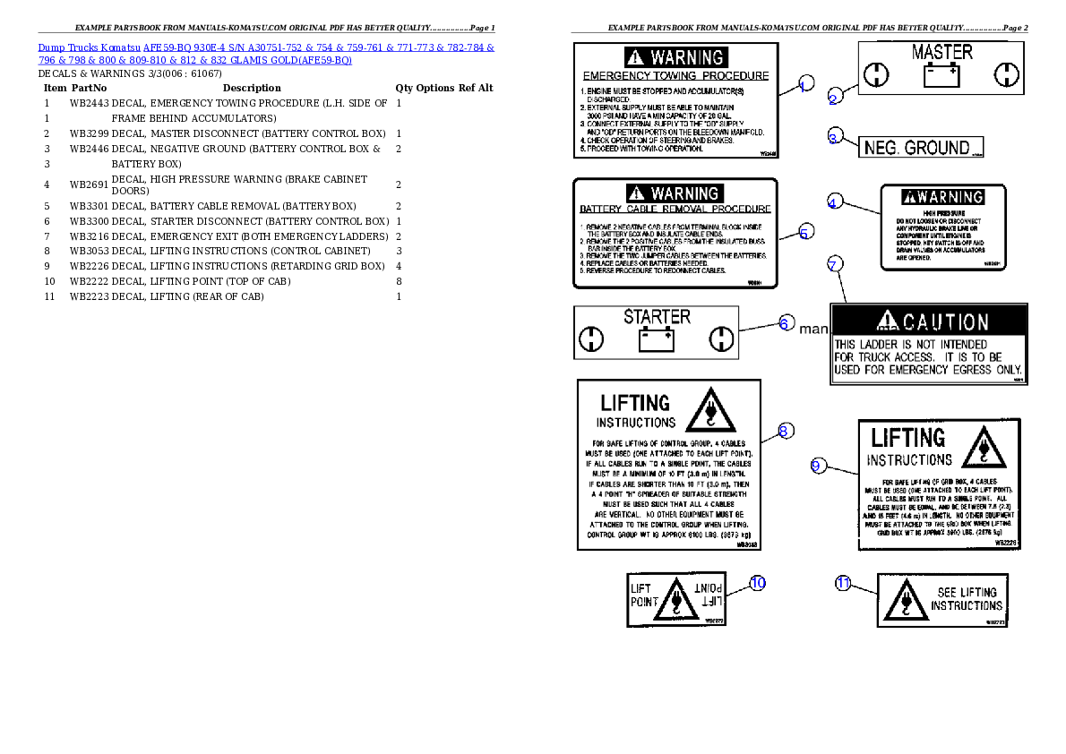 Protected: AFE59-BQ 930E-4 S/N A30751-752 & 754 & 759-761 & 771-773 & 782-784 & 796 & 798 & 800 & 809-810 & 812 & 832 GLAMIS GOLD Partsbook