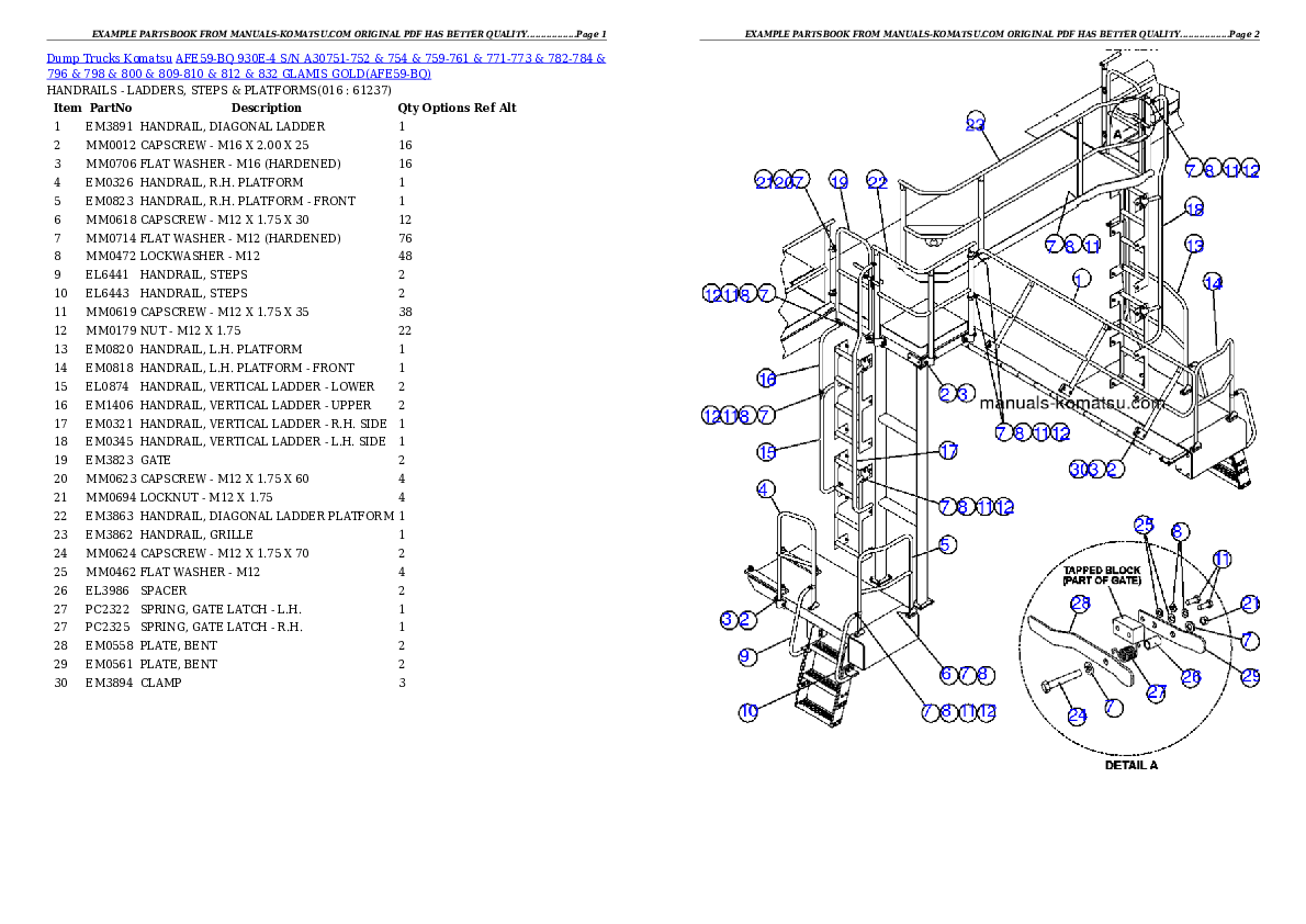 Protected: AFE59-BQ 930E-4 S/N A30751-752 & 754 & 759-761 & 771-773 & 782-784 & 796 & 798 & 800 & 809-810 & 812 & 832 GLAMIS GOLD Partsbook