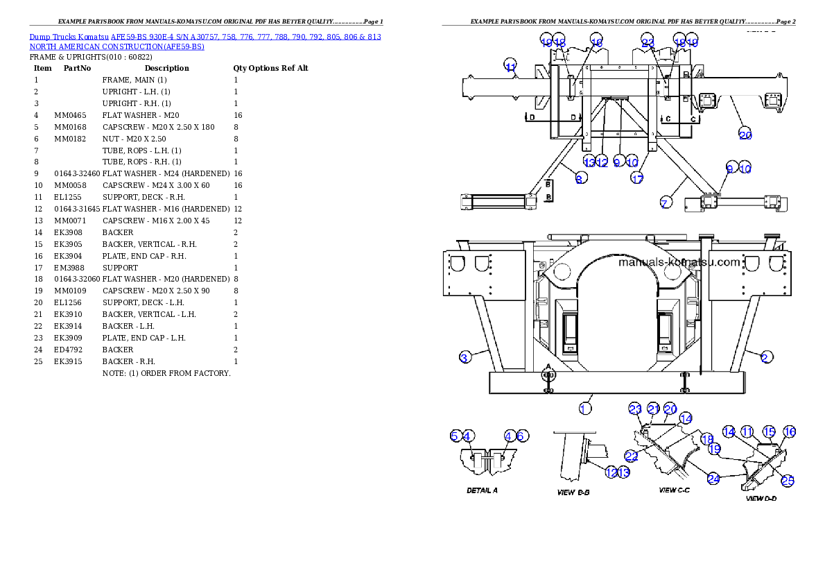 Protected: AFE59-BS 930E-4 S/N A30757, 758, 776, 777, 788, 790, 792, 805, 806 & 813   NORTH AMERICAN CONSTRUCTION Partsbook