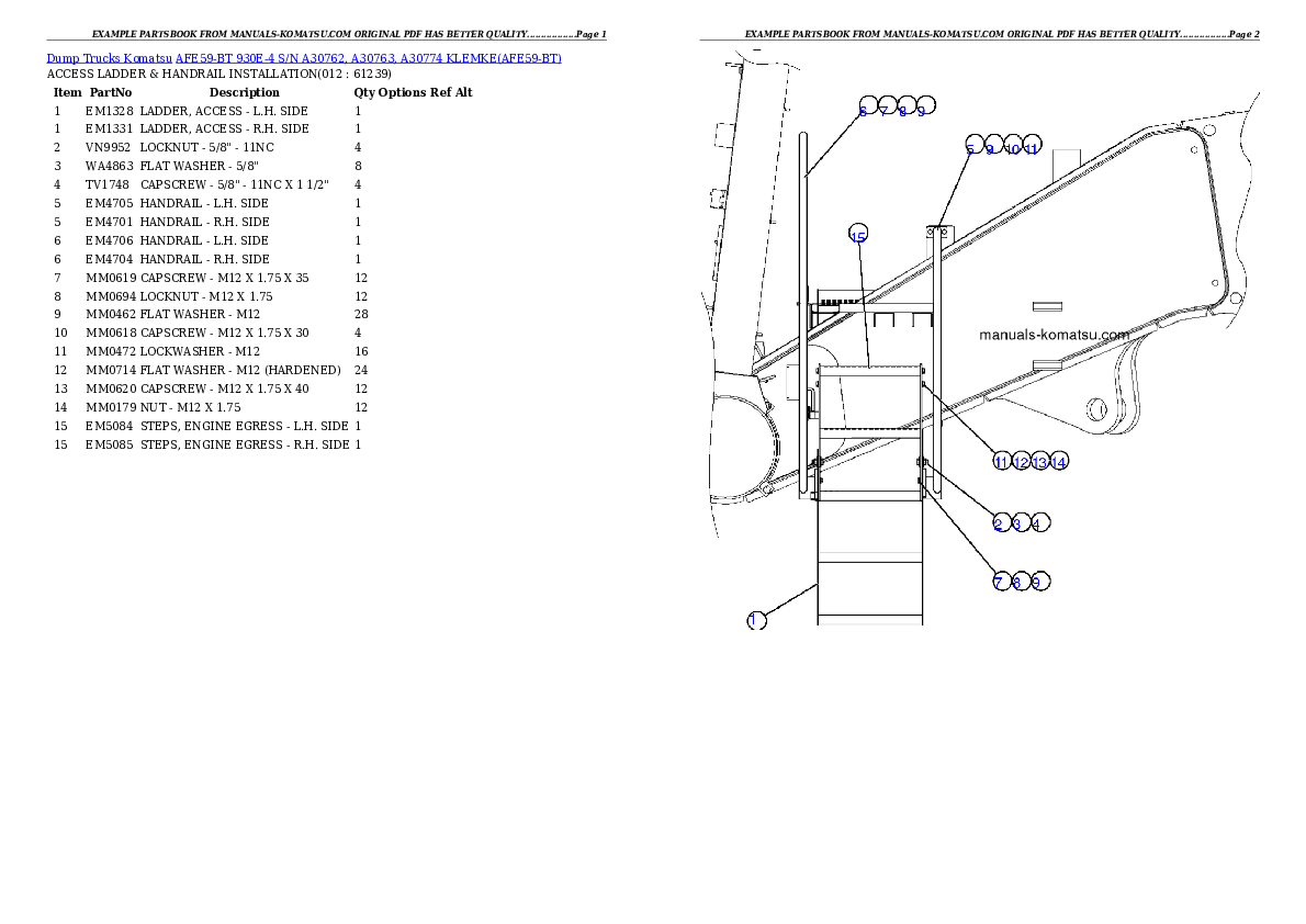 Protected: AFE59-BT 930E-4 S/N A30762, A30763, A30774        KLEMKE Partsbook