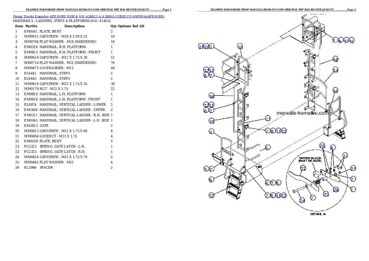Protected: AFE59-BX 930E-4 S/N A30823 & A30855     CODELCO ANDINA Partsbook