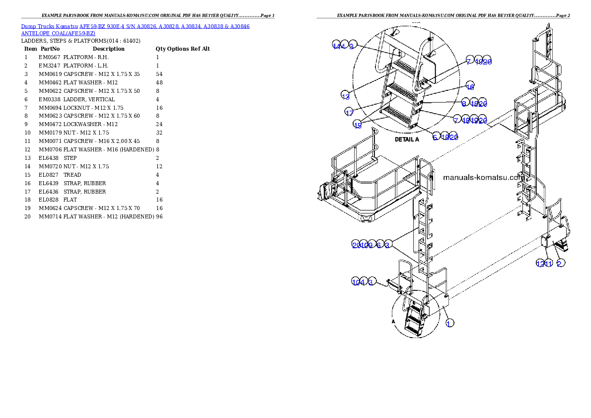 Protected: AFE59-BZ 930E-4 S/N A30826, A30828, A30834, A30838 & A30846      ANTELOPE COAL Partsbook