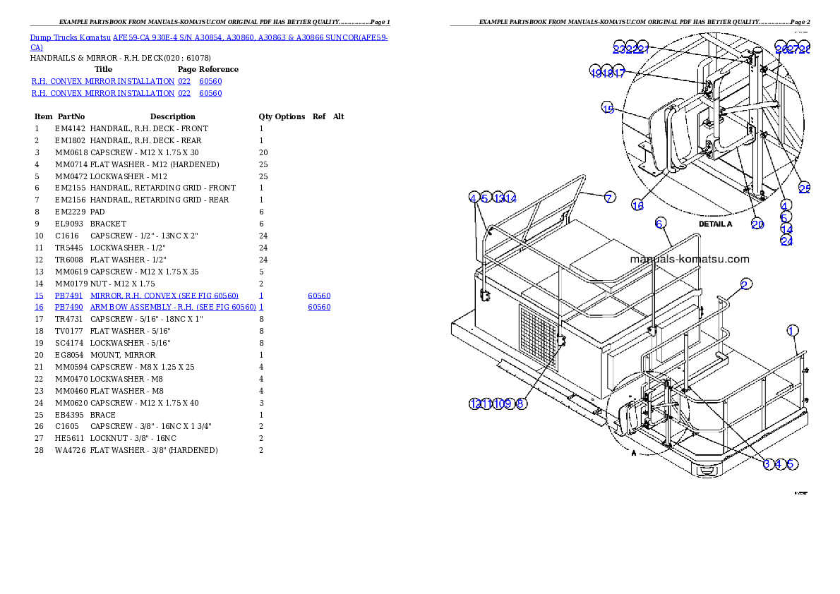 Protected: AFE59-CA 930E-4 S/N A30854, A30860, A30863 & A30866      SUNCOR Partsbook