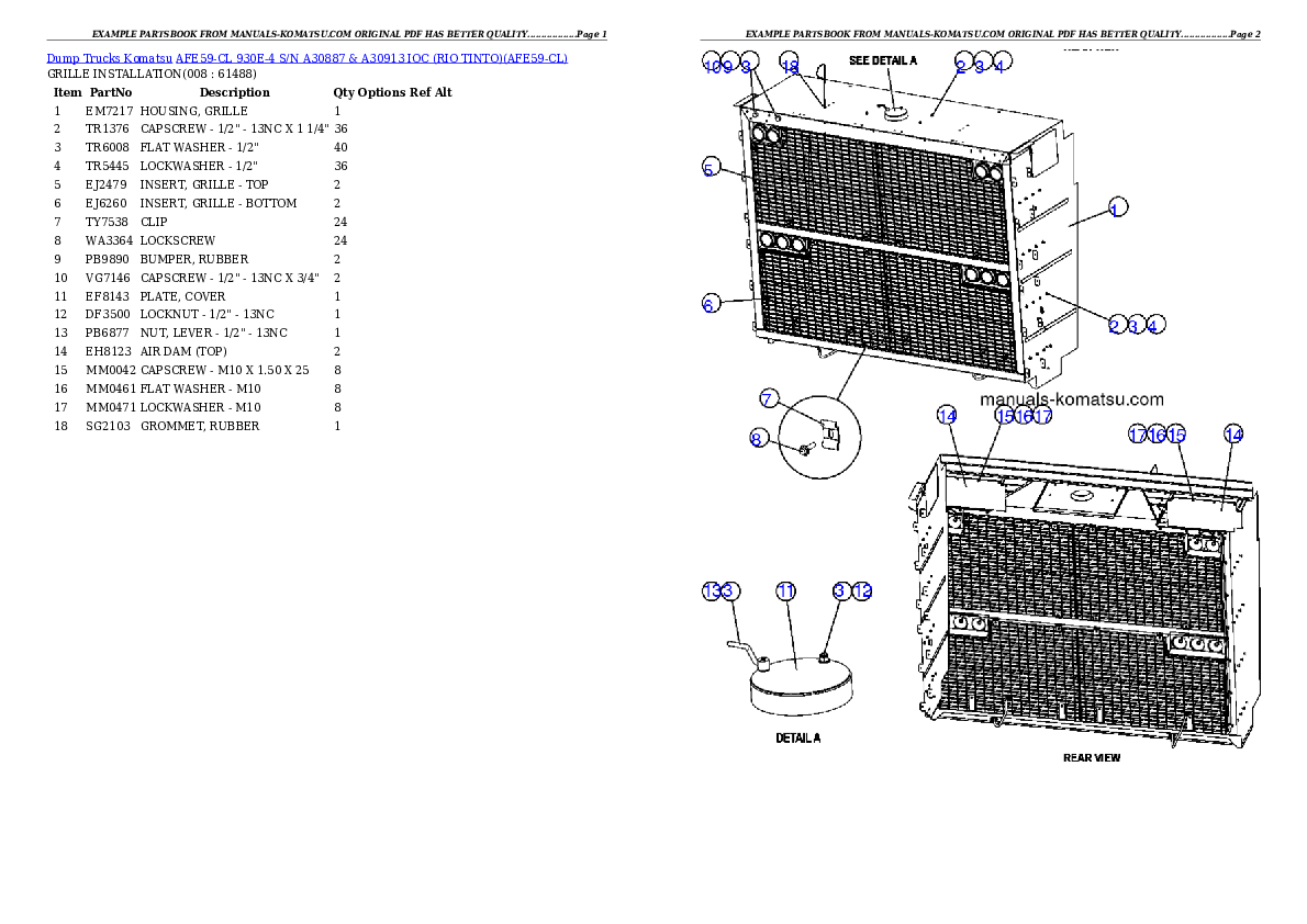 Protected: AFE59-CL 930E-4 S/N A30887 & A30913    IOC (RIO TINTO) Partsbook