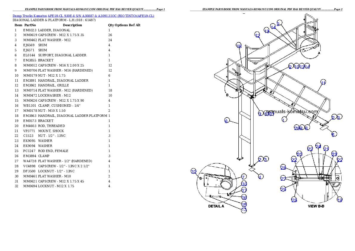 Protected: AFE59-CL 930E-4 S/N A30887 & A30913    IOC (RIO TINTO) Partsbook