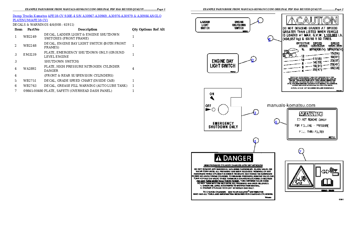 Protected: AFE59-CV 930E-4 S/N A30967-A30969, A30976-A30979 & A30984     ANGLO PLATINUM Partsbook
