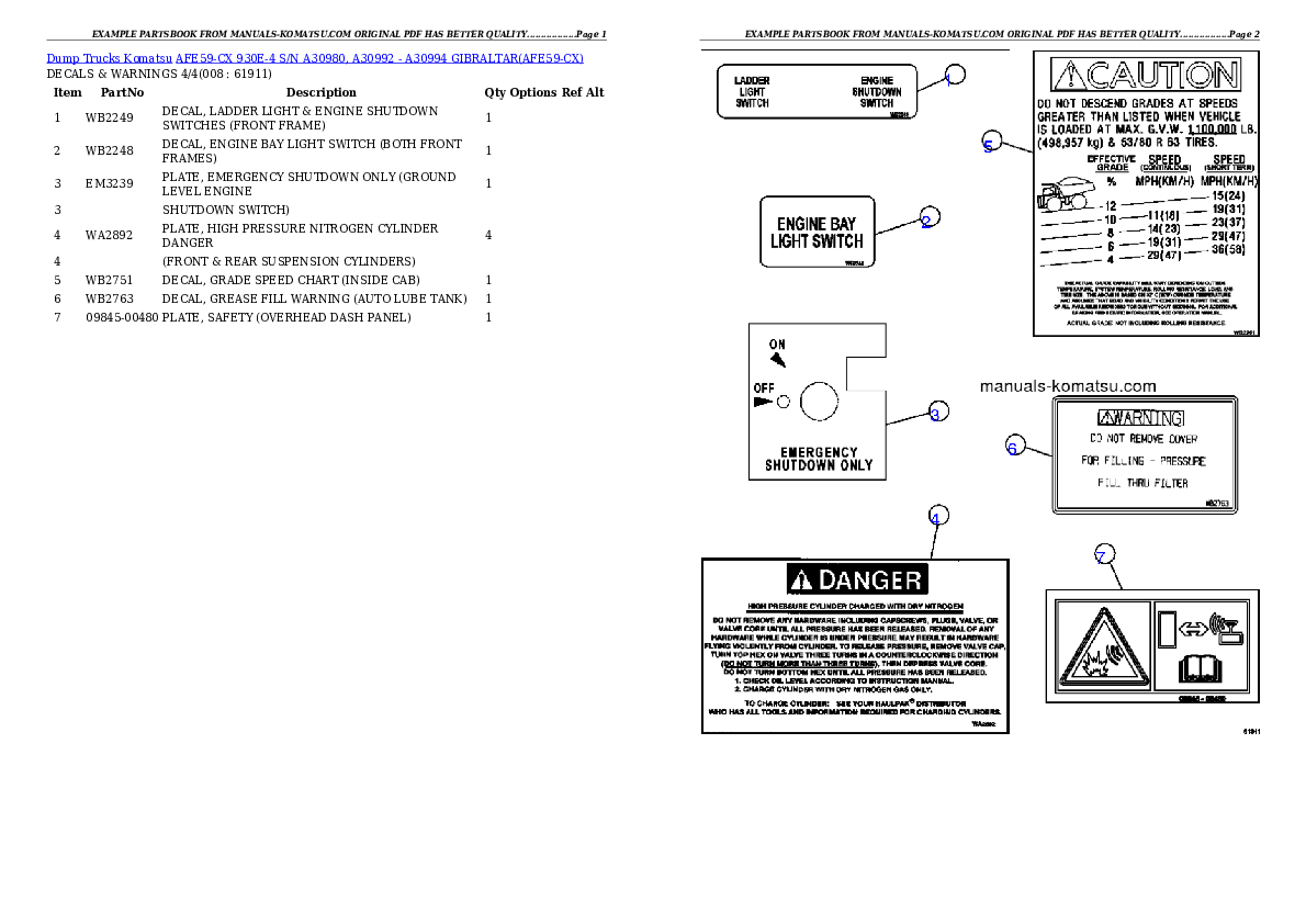 Protected: AFE59-CX 930E-4 S/N A30980, A30992 – A30994    GIBRALTAR Partsbook