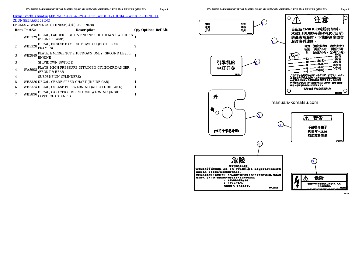 Protected: AFE59-DC 930E-4 S/N A31011, A31013 – A31014 & A31017     SHENHUA ZHUNGEER Partsbook