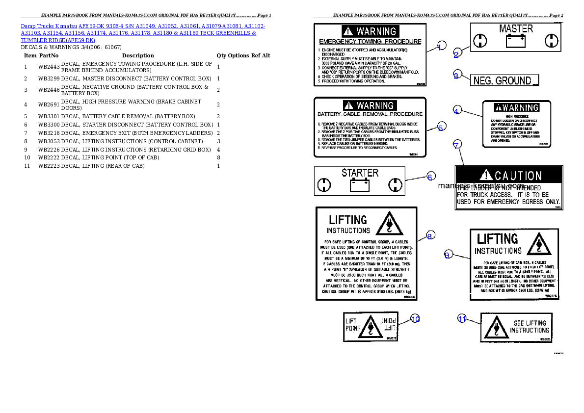 Protected: AFE59-DK 930E-4 S/N A31049, A31052, A31061, A31079-A31081, A31102-A31103, A31154, A31156, A31174, A31176, A31178, A31180 & A31189   TECK GREENHILLS & TUMBLER RIDGE Partsbook
