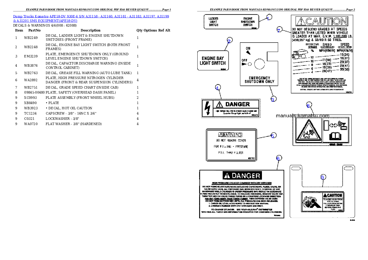 Protected: AFE59-DV 930E-4 S/N A31158 – A31160, A31181 – A31183, A31197, A31199 & A31201     SMS EQUIPMENT Partsbook