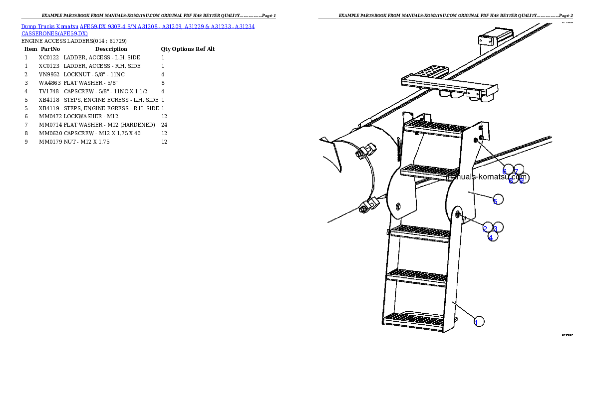 Protected: AFE59-DX 930E-4 S/N A31208 – A31209, A31229 & A31233 – A31234   CASSERONES Partsbook