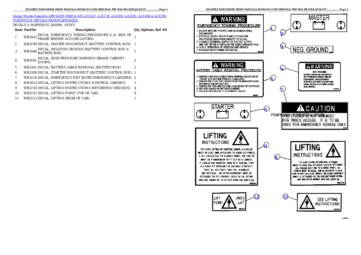 Protected: AFE59-ED 930E-4 S/N A31267, A31278, A31280, A31282, A31284 & A31292  FORTESCUE METALS GROUP Partsbook