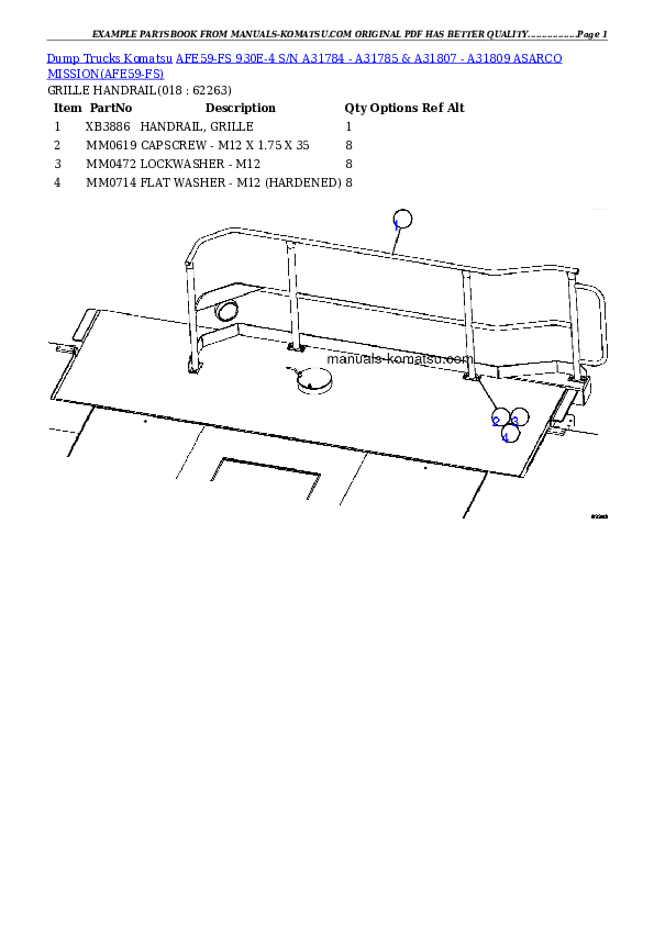 Protected: AFE59-FS 930E-4 S/N A31784 – A31785 & A31807 – A31809  ASARCO MISSION Partsbook