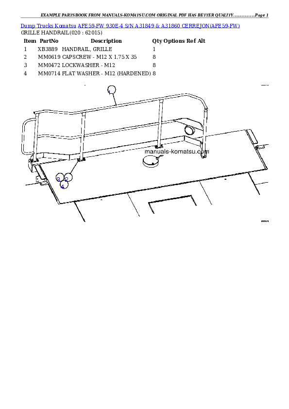 Protected: AFE59-FW 930E-4 S/N A31849 & A31860  CERREJON Partsbook