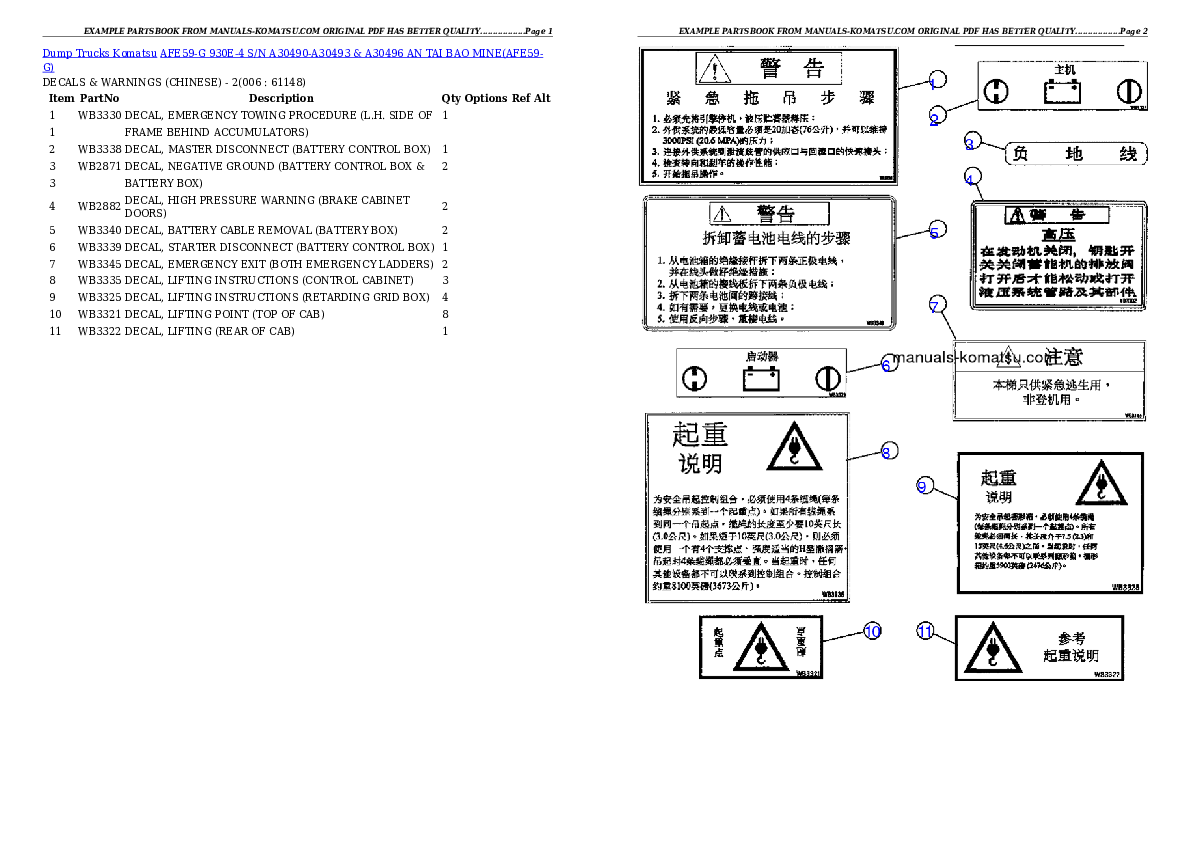 Protected: AFE59-G 930E-4 S/N A30490-A30493 & A30496    AN TAI BAO MINE Partsbook