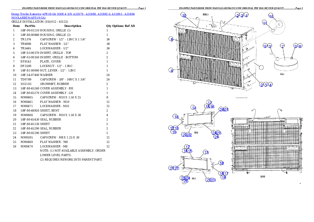 Protected: AFE59-GA 930E-4 S/N A31879 – A31880, A31882 & A31893 – A31894  MOOLARBEN Partsbook