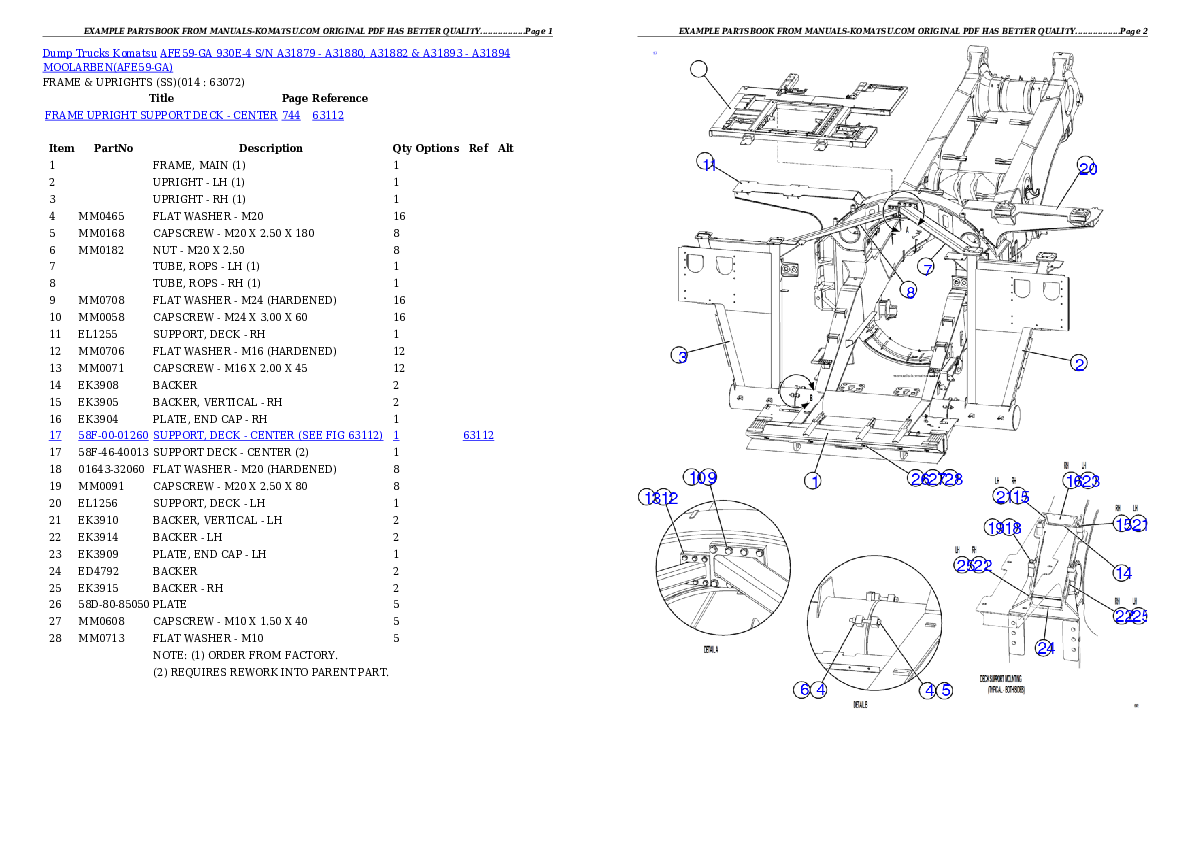 Protected: AFE59-GA 930E-4 S/N A31879 – A31880, A31882 & A31893 – A31894  MOOLARBEN Partsbook