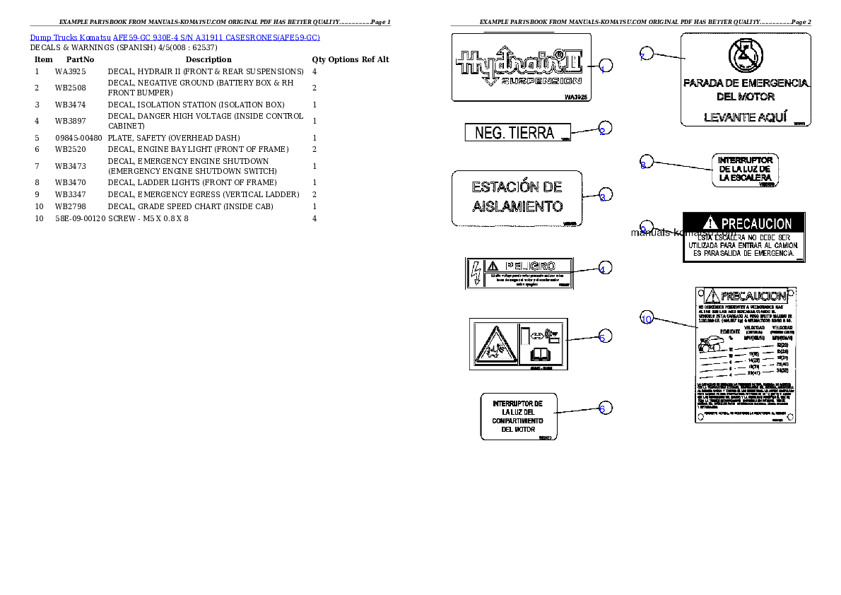 Protected: AFE59-GC 930E-4 S/N A31911 CASESRONES Partsbook