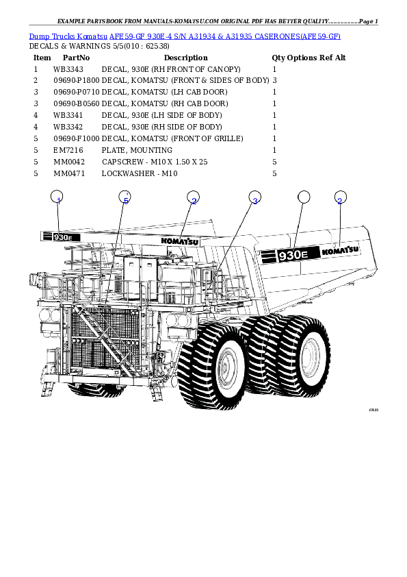 Protected: AFE59-GF 930E-4 S/N A31934 & A31935 CASERONES Partsbook