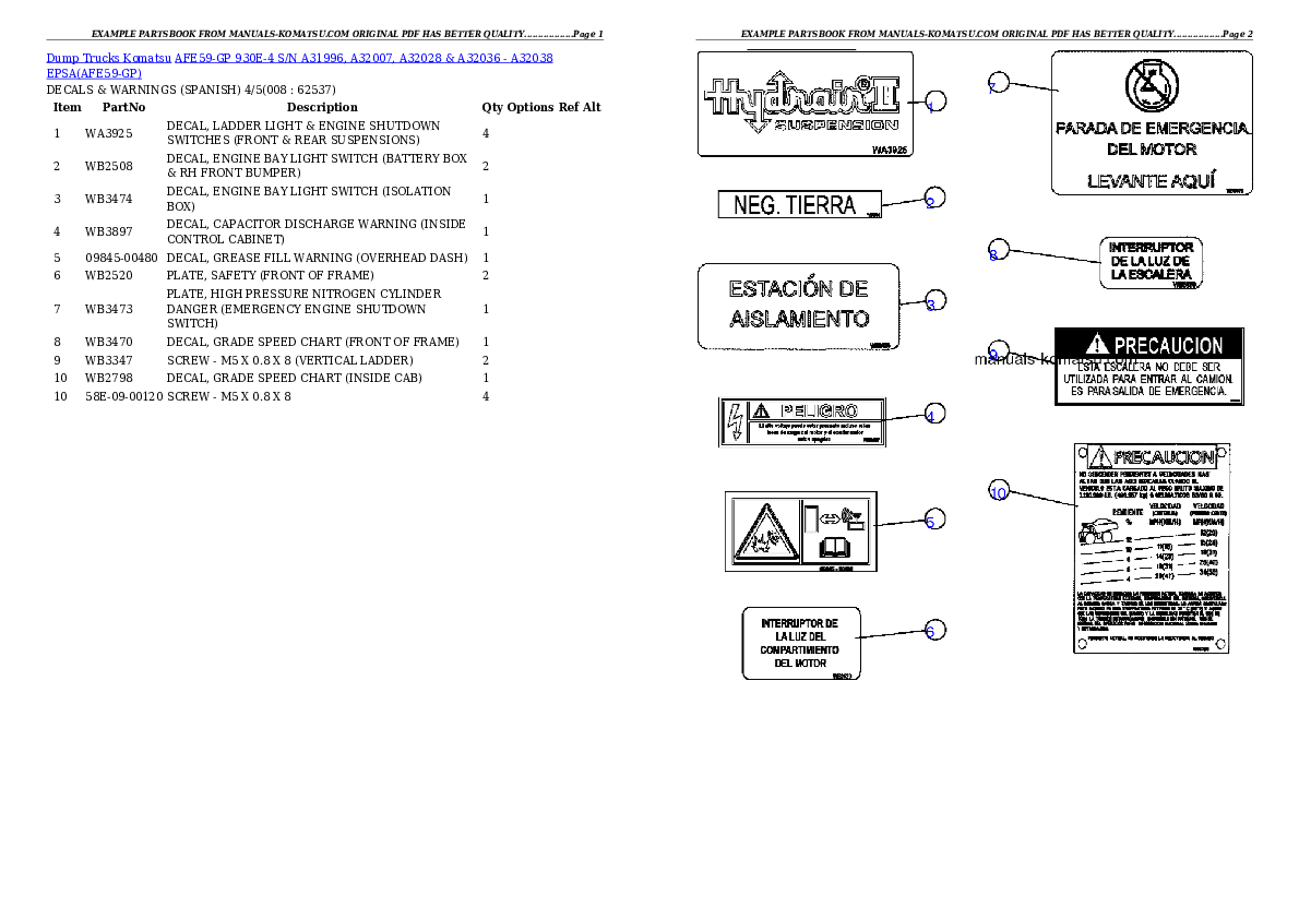 Protected: AFE59-GP 930E-4 S/N A31996, A32007, A32028 & A32036 – A32038  EPSA Partsbook