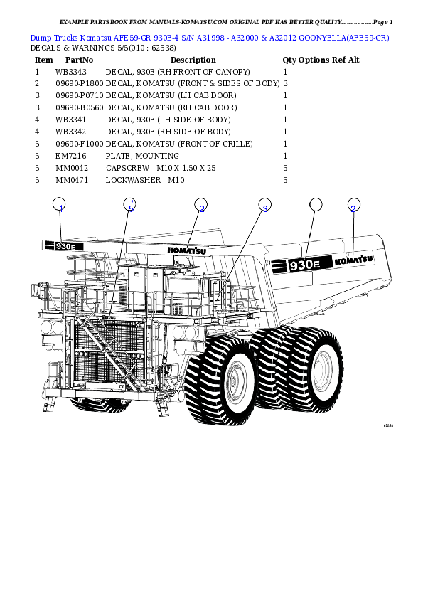 Protected: AFE59-GR 930E-4 S/N A31998 – A32000 & A32012 GOONYELLA Partsbook